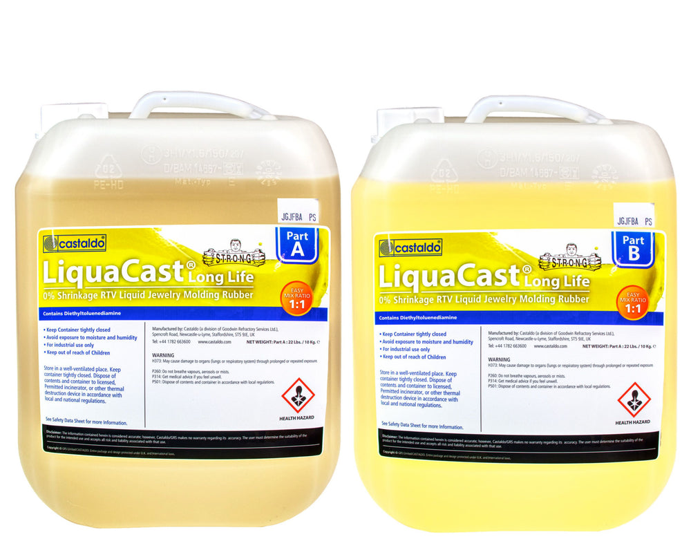Castaldo® LiquaCast®: Caucho de moldeo líquido RTV de larga duración y sin encogimiento - Kit de 44 lb
