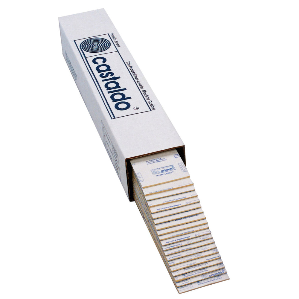 Caja de tiras de caucho para moldes Castaldo White Label, 5 lb