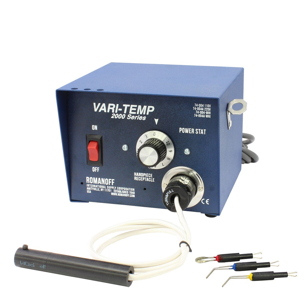 Vari-Temp: Variable Temperature Wax Welder - 3' White Flex Cord, Handpiece, & 3 Tips - 220V
