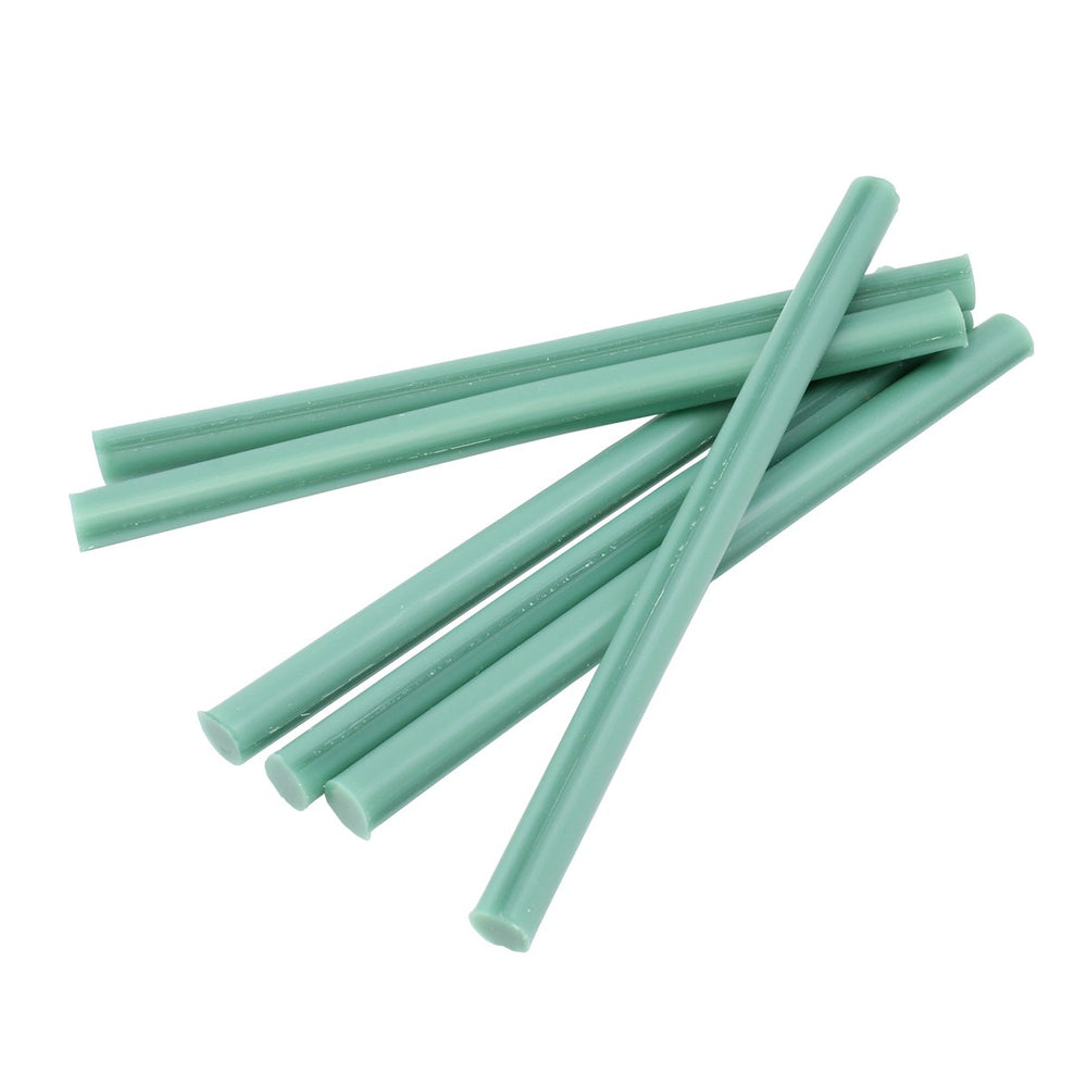 Wax Sprue Rods - 6"L x 3/8" dia - Super Stiff- Light Green