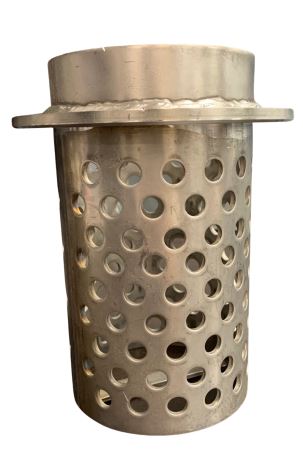 Stainless Steel Perforated Flanged Flask with Long Neck - 4" x 7"
