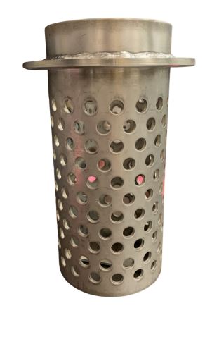 Matraz de acero inoxidable perforado con pestaña y cuello largo - 4" x 8.5"