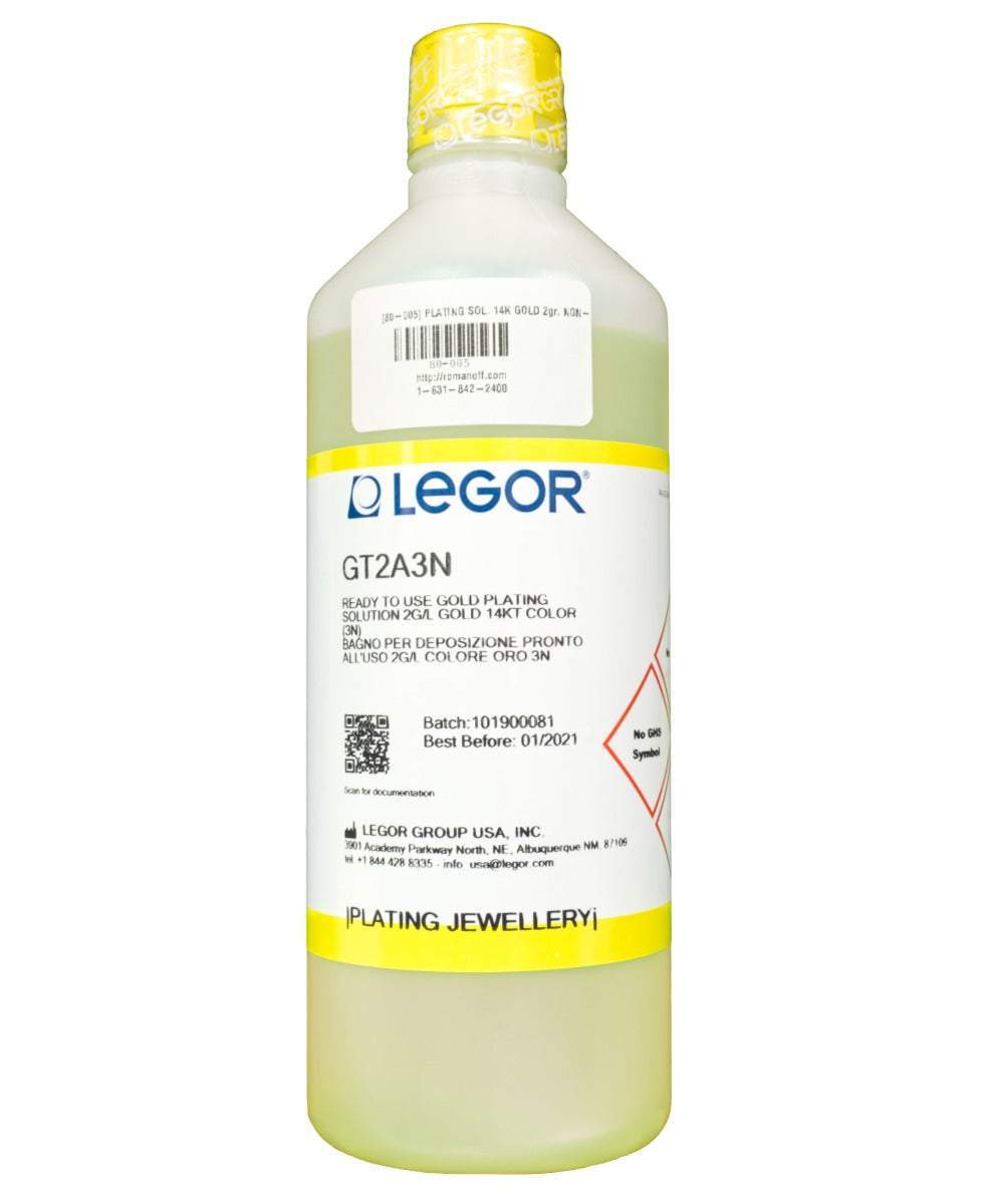 Legor 14kt Yellow Gold Bath Plating Solutions - 2 Grams