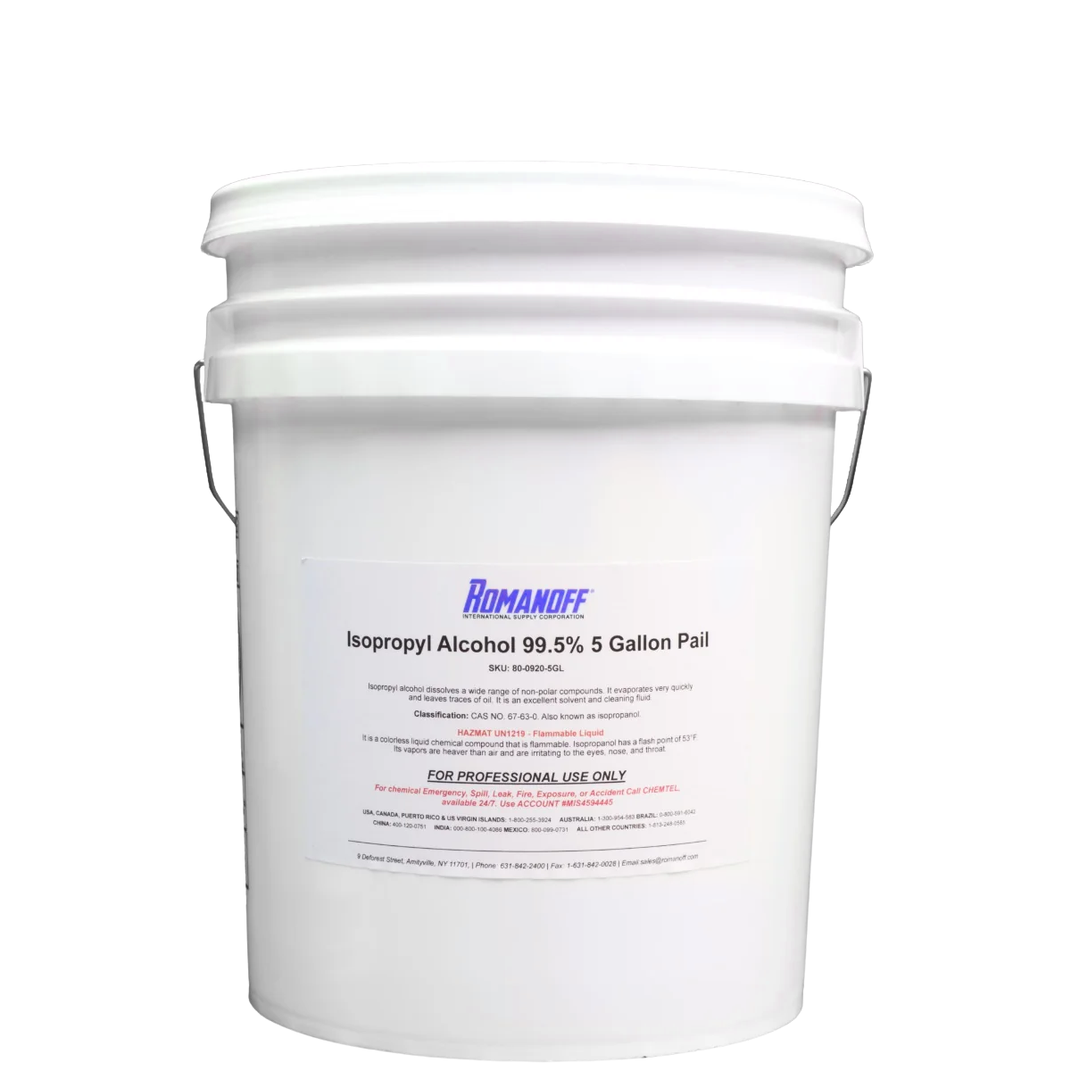 99.5% Isopropyl Alcohol - 5 Gallon Bucket