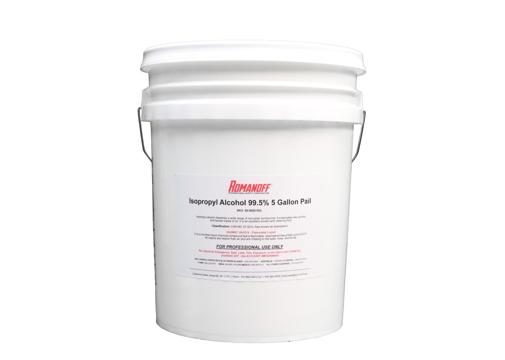 99.5% Isopropyl Alcohol - 5 Gallon Bucket