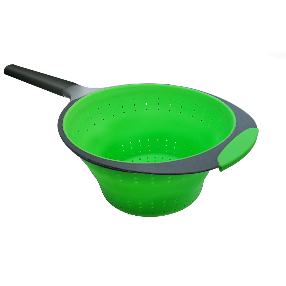 Green Silicone Ultra-Sonic Plastic Strainer 5 ½" Basket