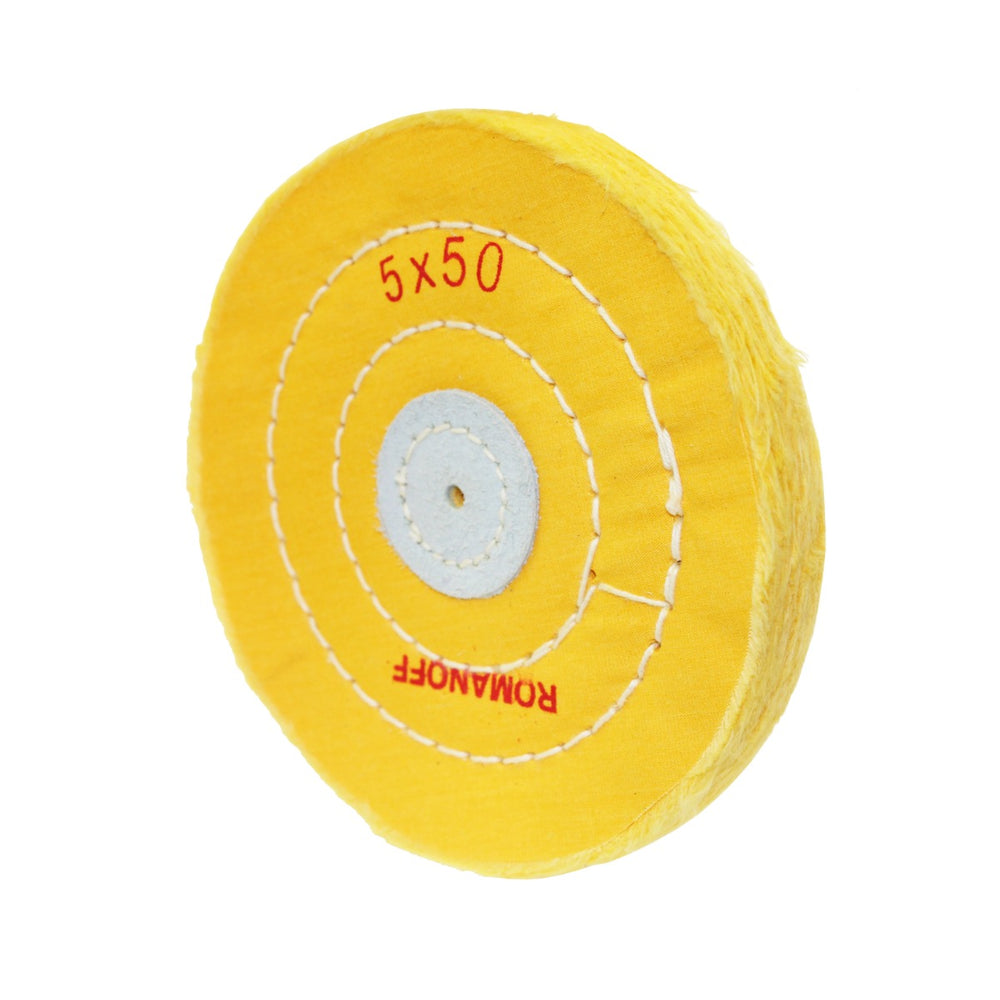 Pulidoras de muselina amarillas de 5" x 60 capas