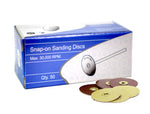 Ikohe Medium Snap-On Sanding Discs with Yellow Brass Center