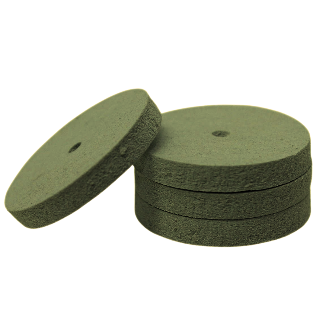 Dedeco® ⅞" Green Square-Edge Polishing Wheels for Scratch Removal & Pre-Polish (Box of 100)