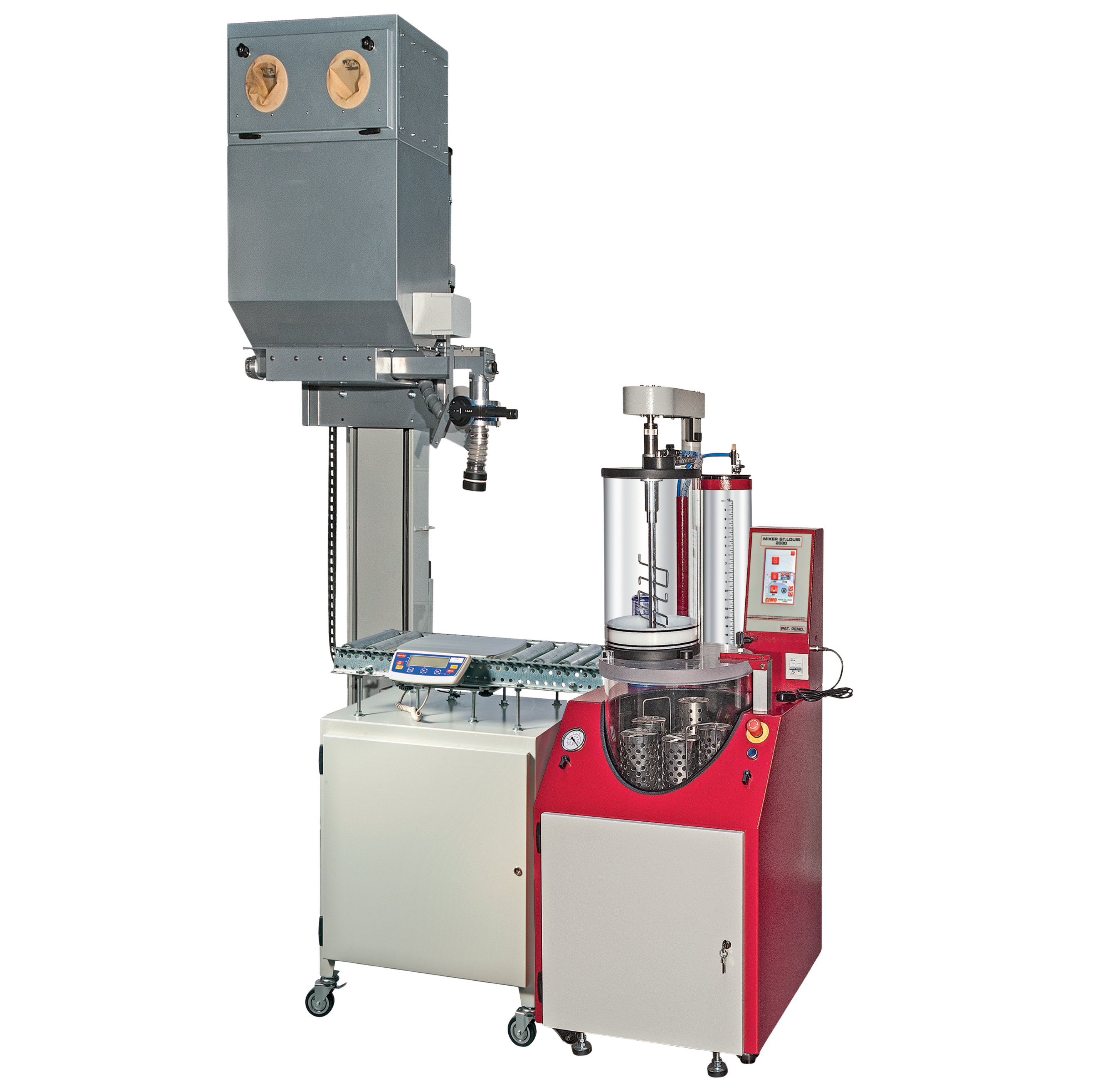 CIMO St. Louis 2000 14 kg Kit - Includes 100 kg Dispenser Lift, Side Scale with Rollers and Vacuum Pump