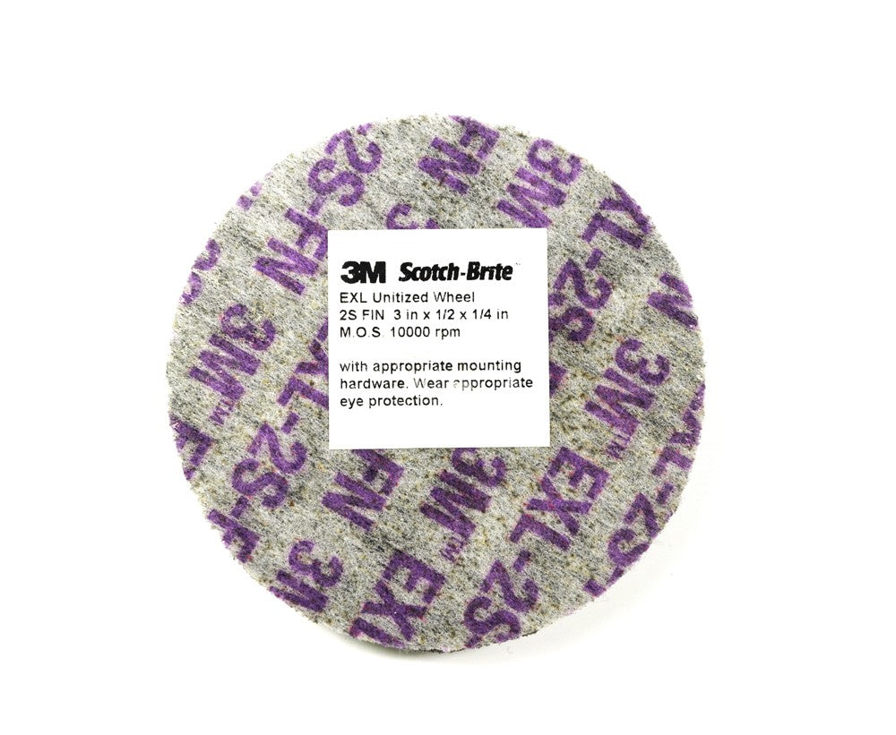 Ruedas desbarbadoras unificadas 3M Scotch-Brite - 2 SFN - Medio - 3" x ½" x ¼"