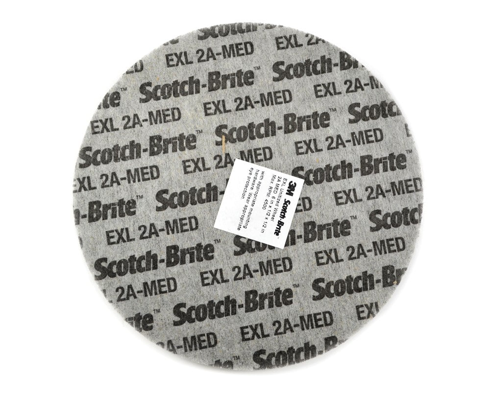 Ruedas unitizadas para desbarbado Scotch-Brite de 3M - 2 A - Med/Duras - 6" x ½" x ½"