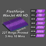 Flashforge® 400 HD: Impresora 3D de cera para joyería con cabezal de impresión triple