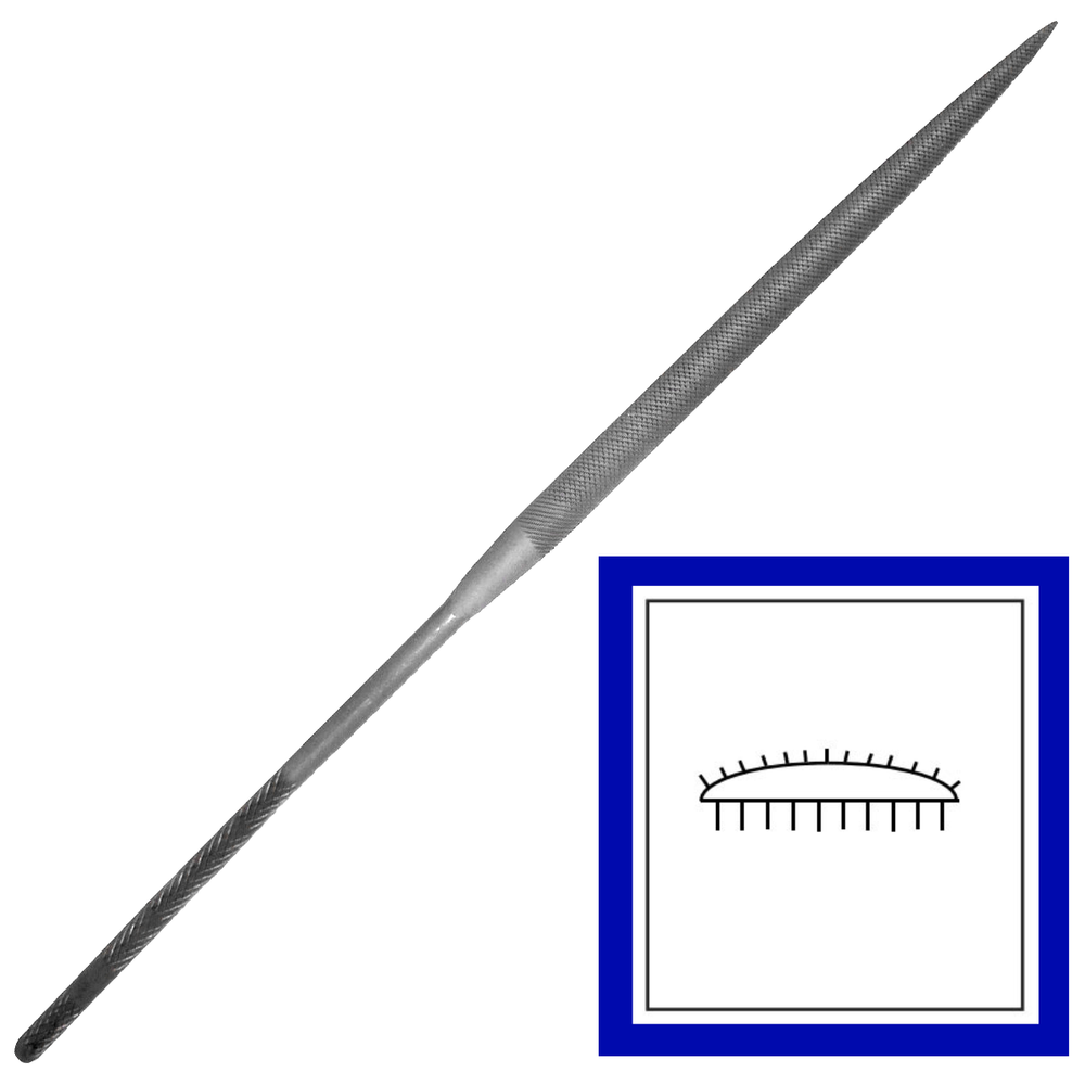 Grobet USA Swiss Pattern Half Round Needle File - 6 1/4" - 0 Cut
