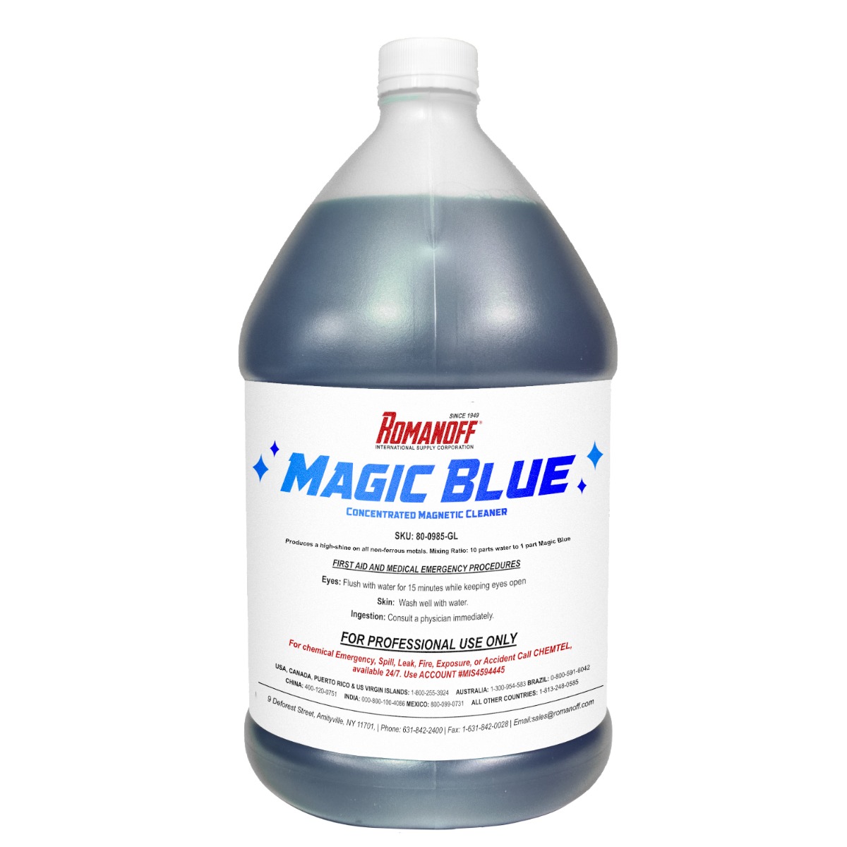 Romanoff Magic Blue: Concentrated Magnetic Tumbling Soap - 1 Gallon