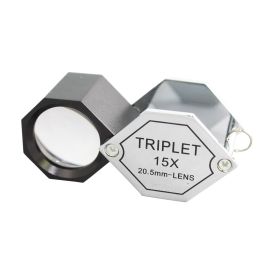 Jewelers 15x Triplet Loupe 20.5mm Lens - Hand Held Magnifier